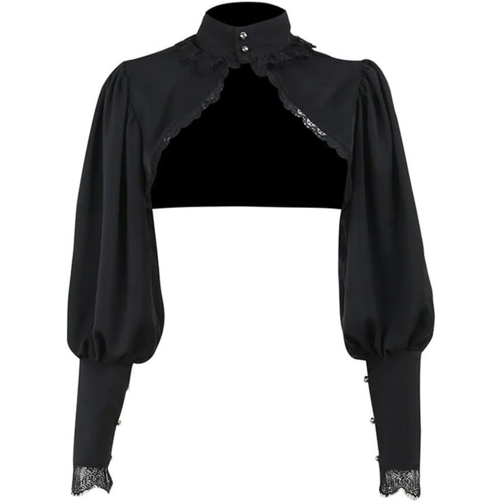 Women Black 4 Bolero Shrug Goth Crop Top Fairy Shrugs for Dresses
